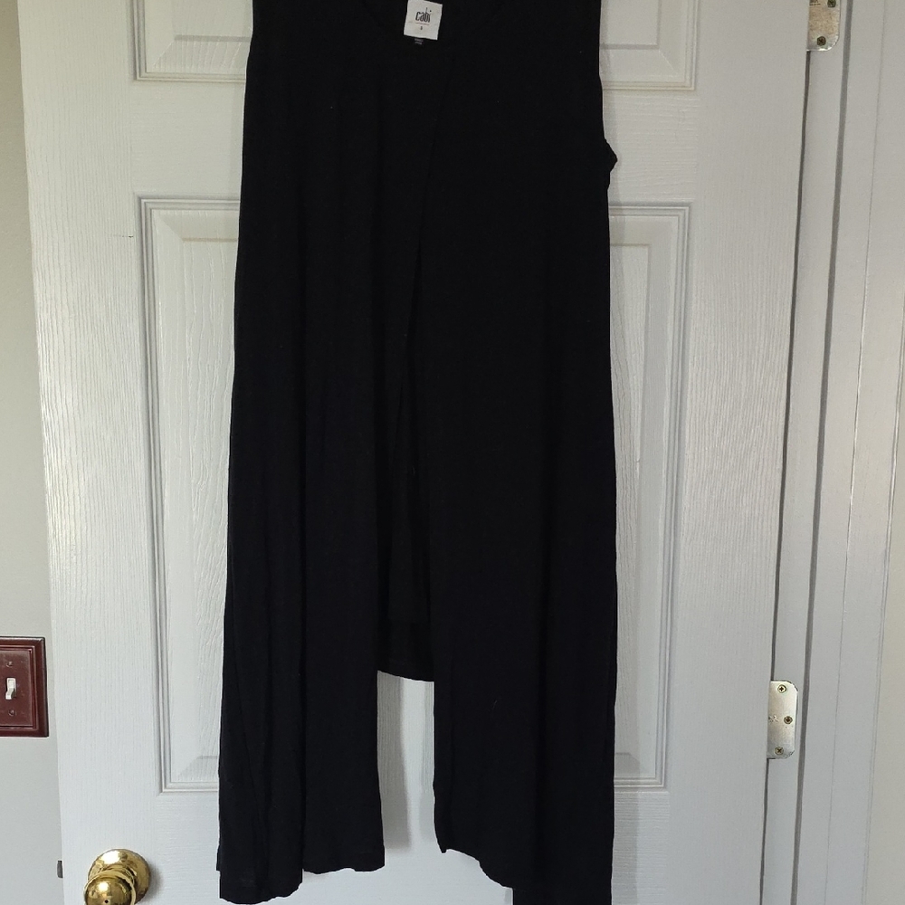 CAbi 3243 Black Beyond Convertible Sleeveless knit tunic